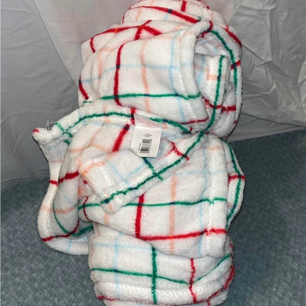 Threshold Plaid Blanket - Red, Green, Blue, White